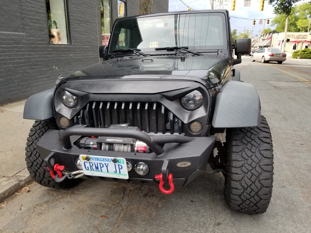 grumpy jeep with winch plate